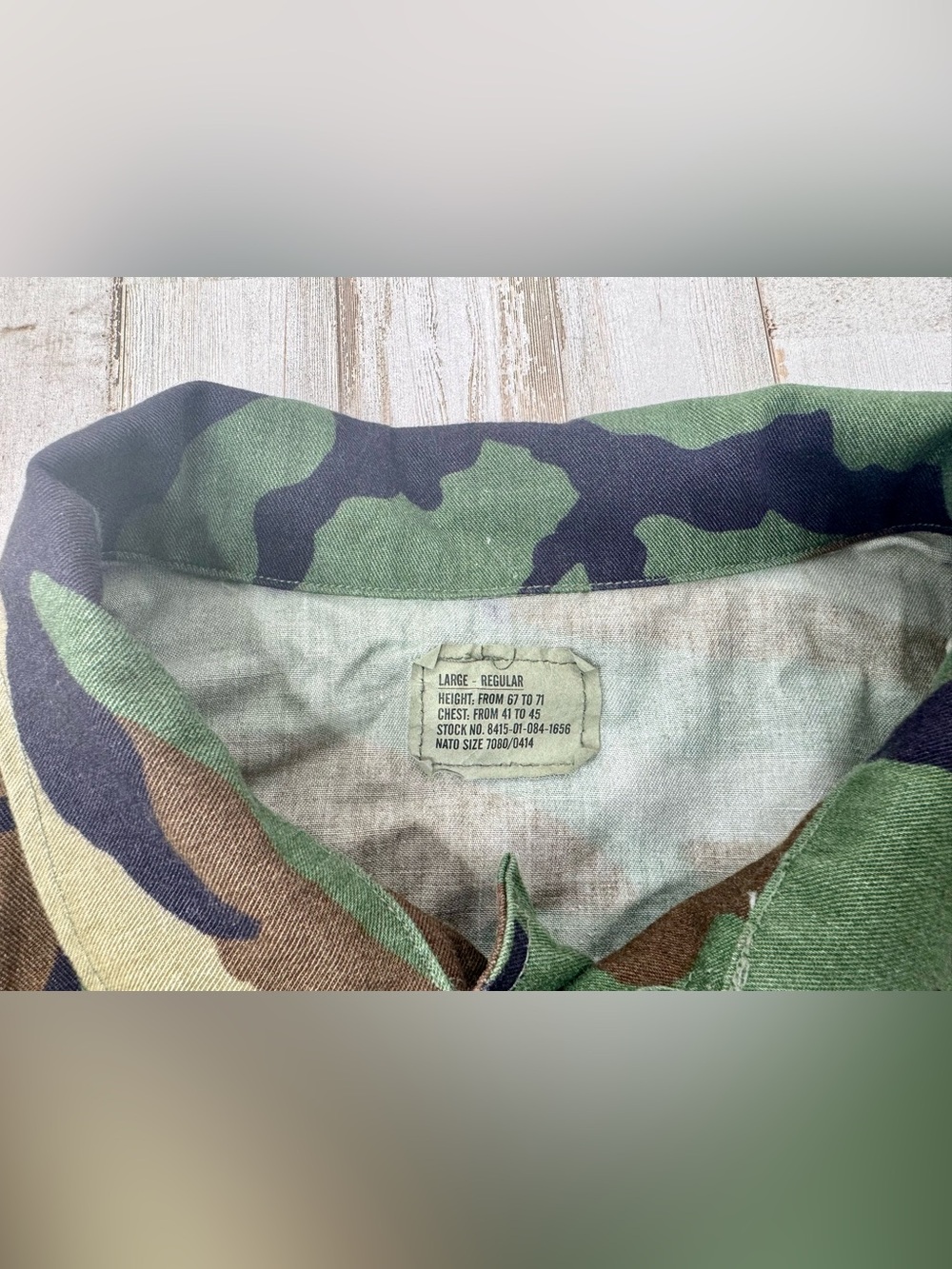 Vintage US Military Shirt Mens Large Camo Cargo Woodland Combat Shacket - Picture 6 of 14